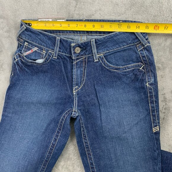 Ariat Jeans Women 28S FR Mid Rise Boot Cut Work Chore Horse Farm Cowgirl Western - Picture 7 of 14
